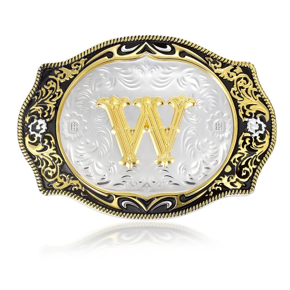9269 Western Initial Letters Belt Buckle ABCDEFG to XYZ Golden Alphabet